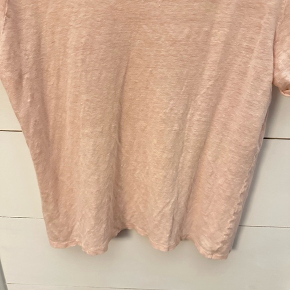 SUNDANCE Linen woman pink short sleeve lagonlook lightweight casual tee XL - Picture 8 of 10